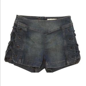 NWOT Free People Dark Rinse High Rise Denim Shorts